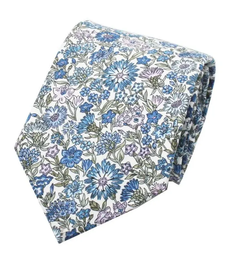 L.A. Smith Liberty Print Tie Daisy Blue LIBT67/1/OS